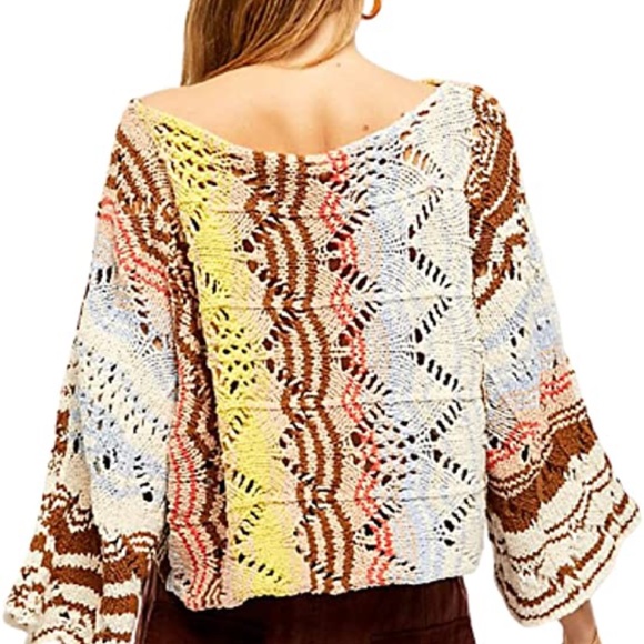 HPπFree People Coral Reef Sweater sz sm. - Picture 3 of 11